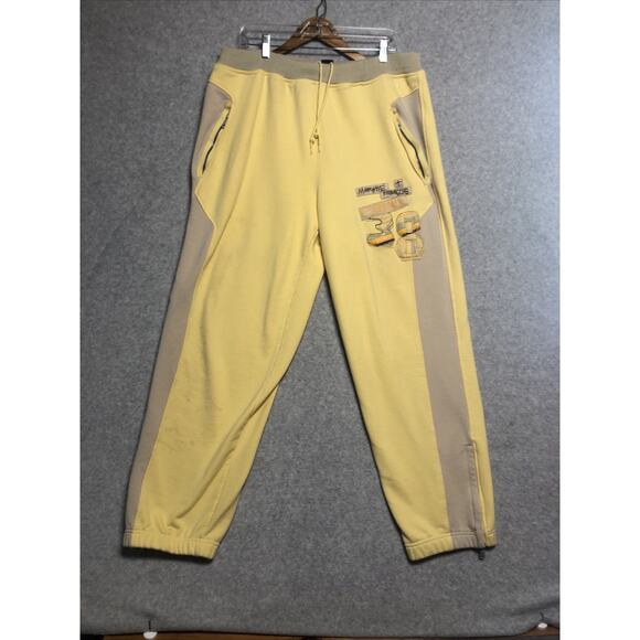 Vintage Le Jean De Marithe Francois Girbaud Yellow Sweatpants Men's XL Baggy Y2K - Picture 1 of 16